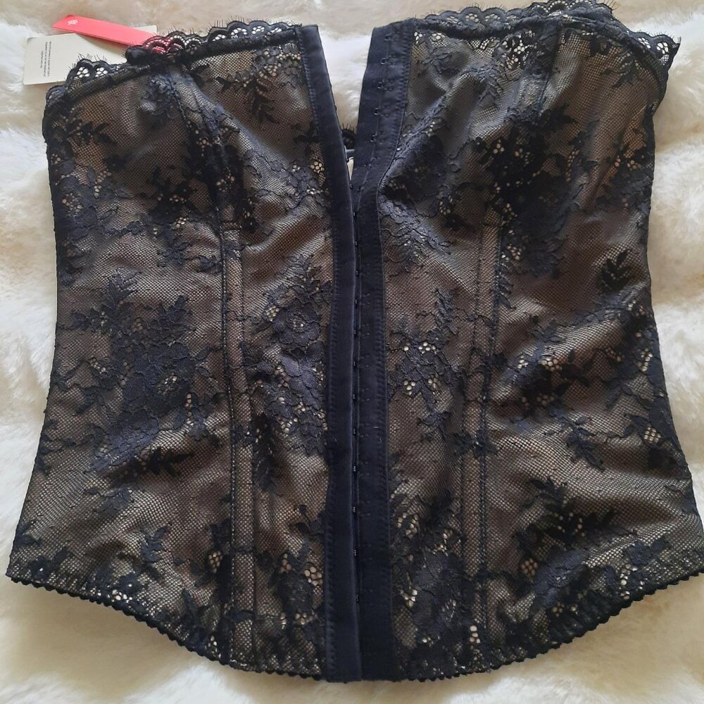 Popilush X Angela Shapewear Sculpting Leopard Mesh Detachable Strap Corset Top L